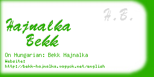 hajnalka bekk business card